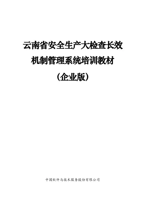 安全生产大检查长效机制管理系统操作手册