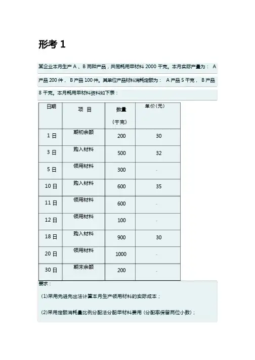 2021年国家开放大学《成本会计》形考任务1-6答案