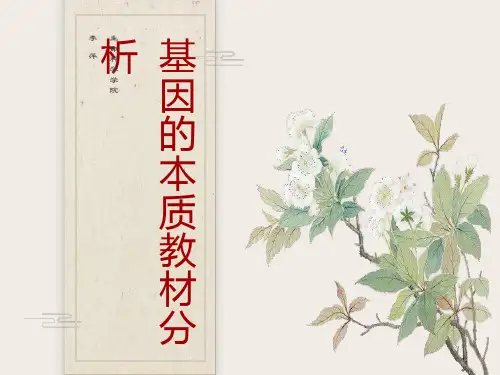 基因的本质教材分析