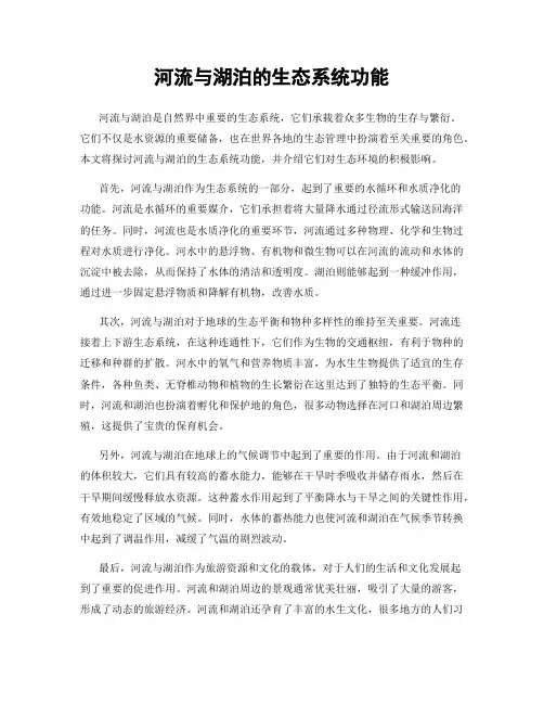 河流与湖泊的生态系统功能