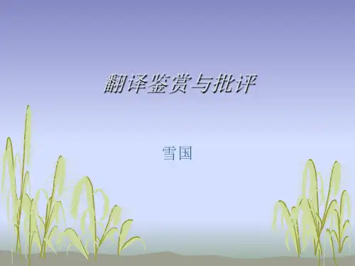 翻译鉴赏与批评(2)