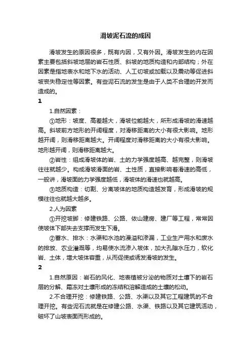 滑坡泥石流的成因