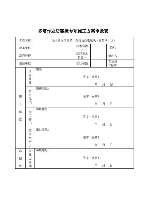 多塔作业防碰撞专项方案(完整版)