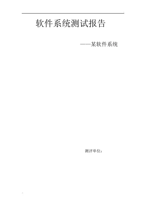 某软件系统经典测试报告
