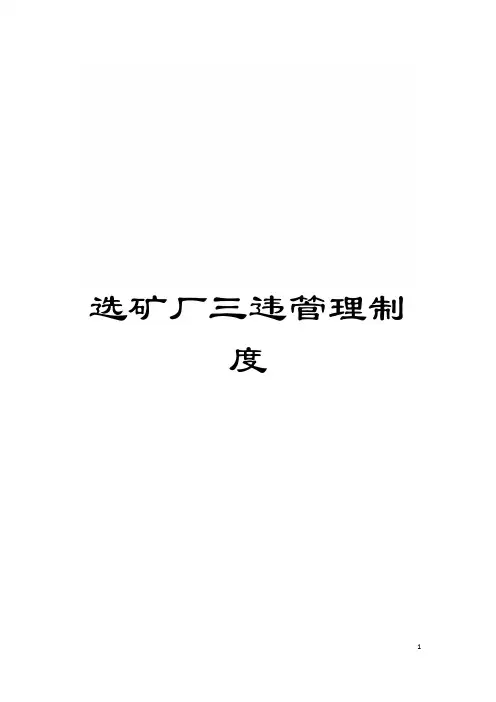 选矿厂三违管理制度模板