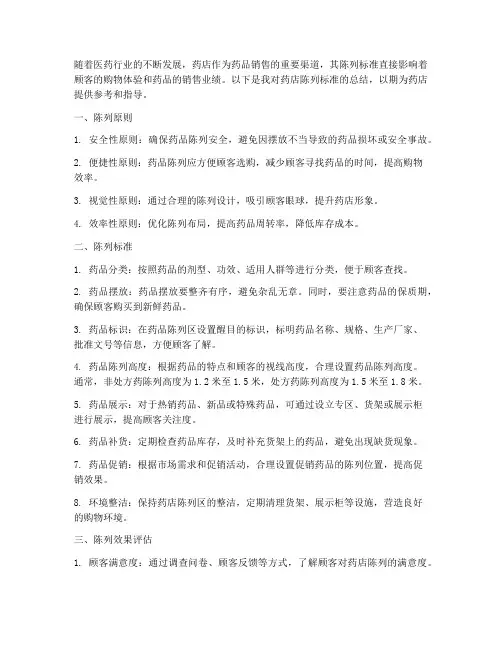 药店陈列标准总结范文