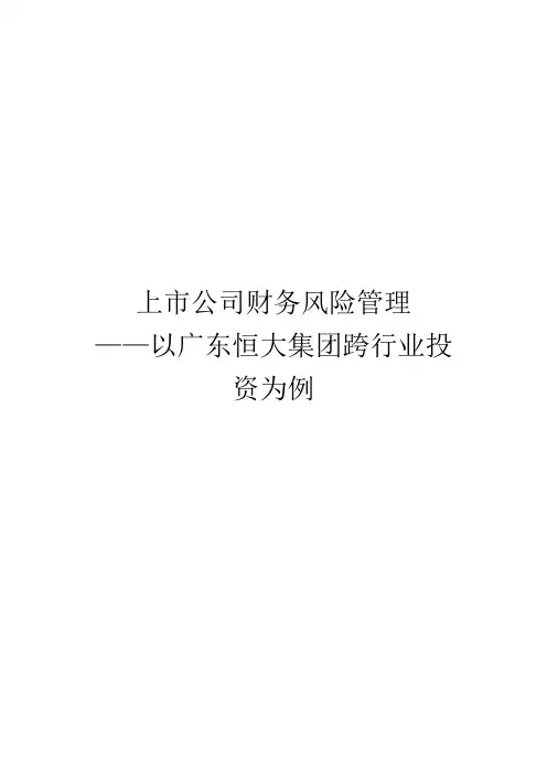上市公司财务风险管理