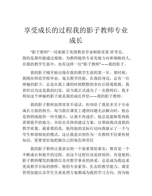 享受成长的过程我的影子教师专业成长