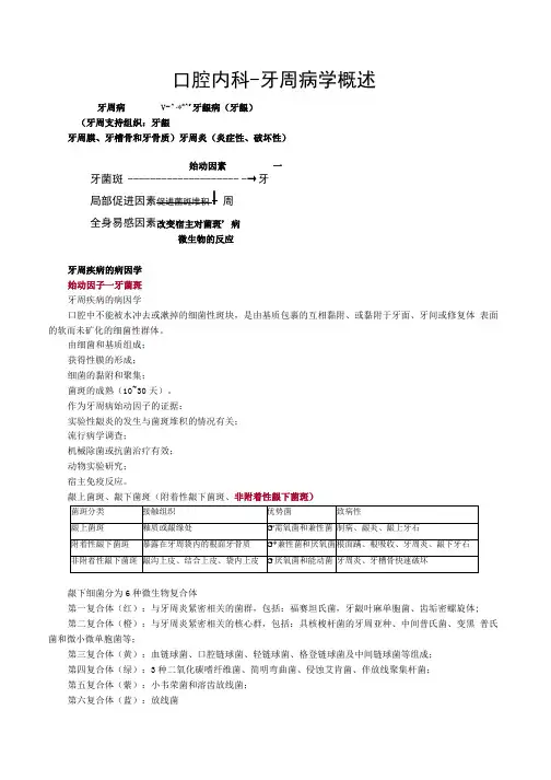 口腔内科-牙周病学概述