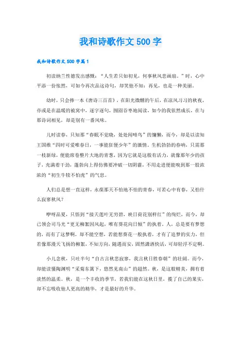 我和诗歌作文500字