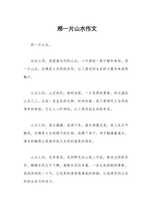 那一片山水作文