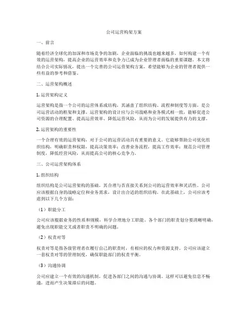 公司运营构架方案
