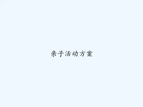 亲子活动方案 PPT