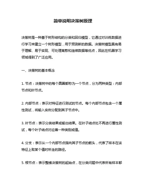 简单说明决策树原理