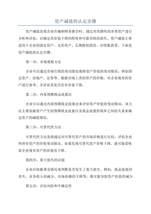 资产减值的认定步骤