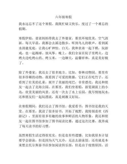 六年级寒假