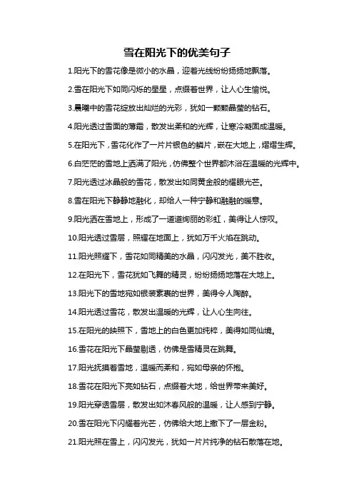雪在阳光下的优美句子-概述说明以及解释