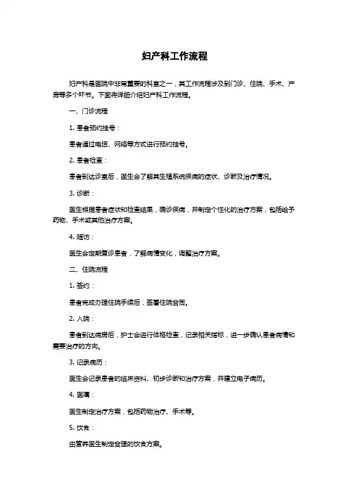 妇产科工作流程