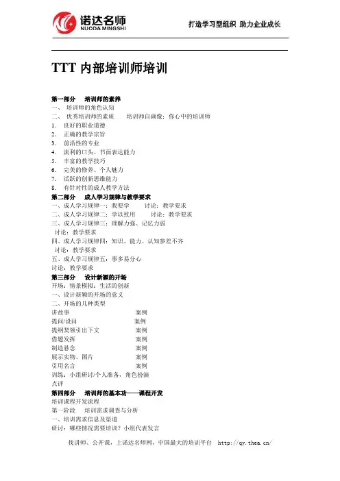 TTT内部培训师培训