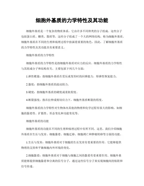 细胞外基质的力学特性及其功能