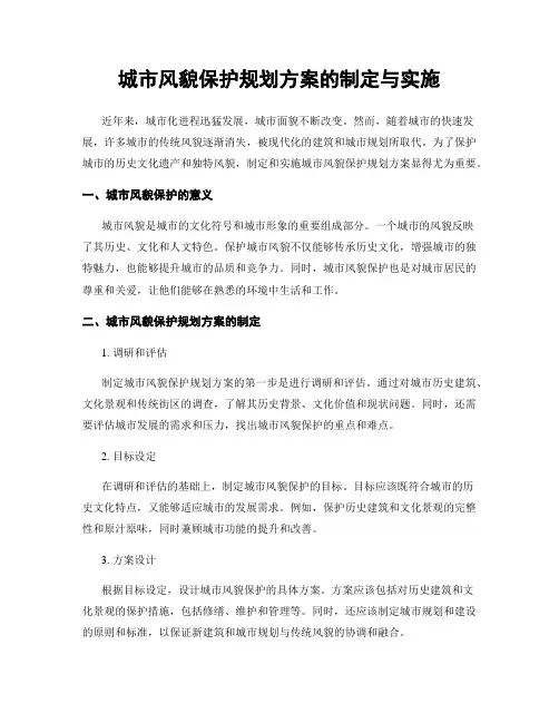 城市风貌保护规划方案的制定与实施