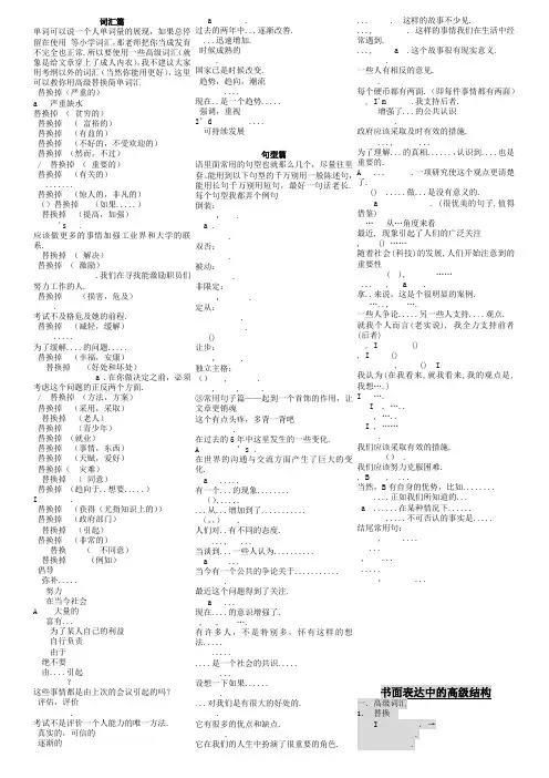 高考英语作文高级词汇词组句型大全(可直接打印)