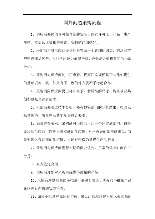 国外商超采购流程