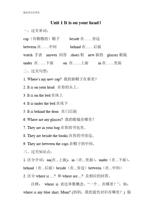 湘少版小学英语4B各单元知识点汇总