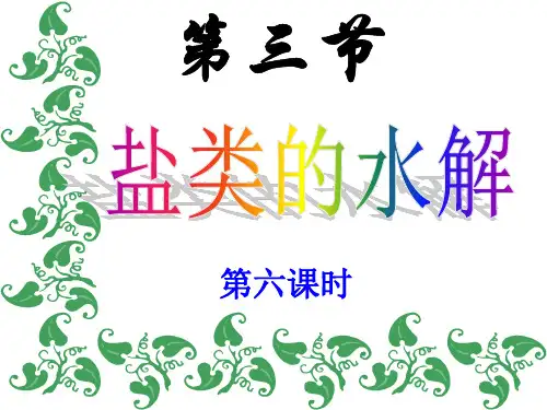 盐类的水解离子浓度的大小比较PPT精选文档