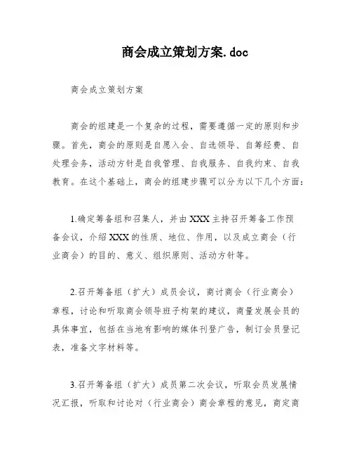 商会成立策划方案