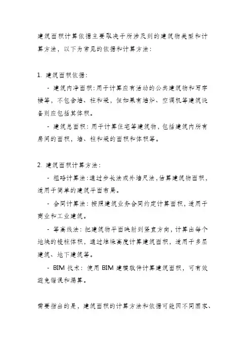 建筑面积计算依据