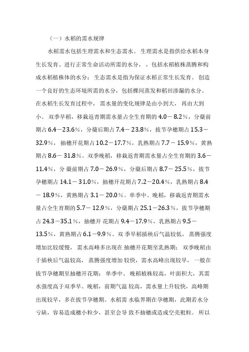 水稻肥水管理