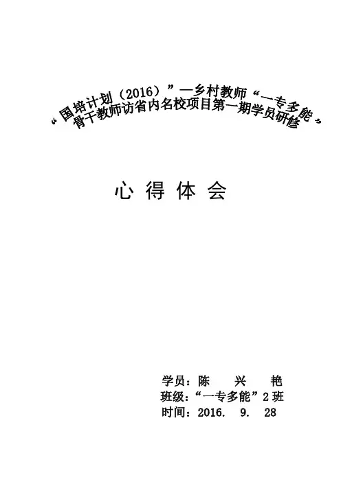 国培计划“一专多能”研修心得体会