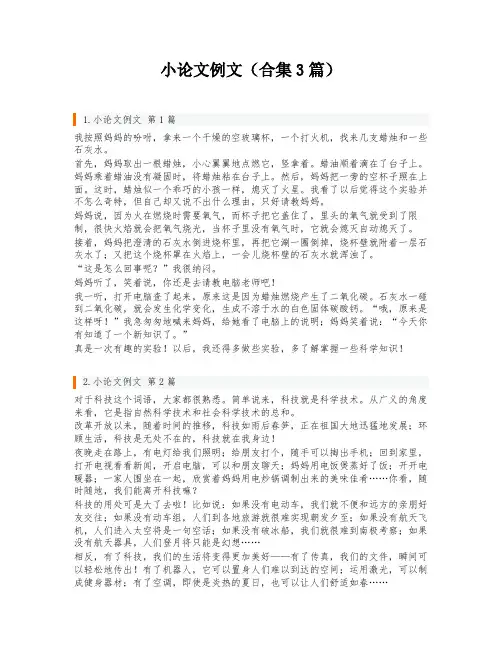小论文例文(合集3篇)