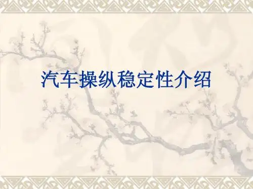 操纵稳定性介绍