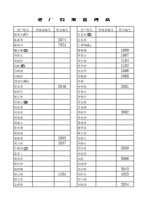客户档案查询表
