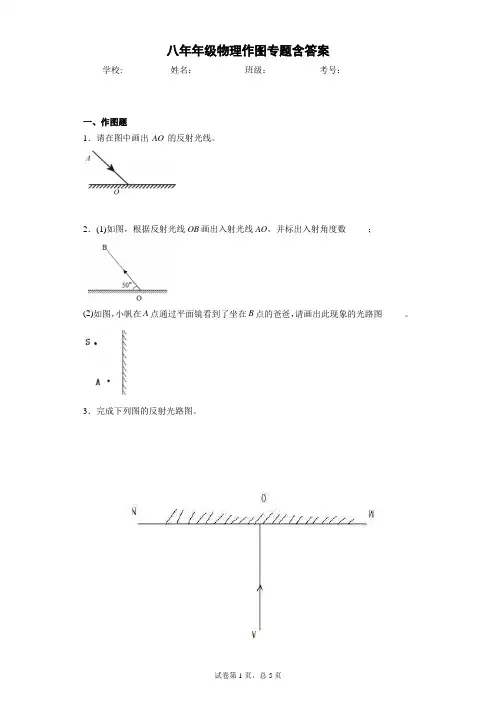 八年级物理上册作图专题含答案