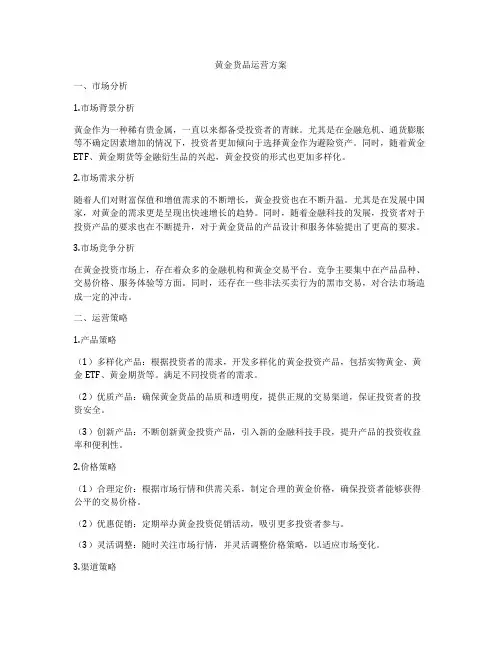黄金货品运营方案