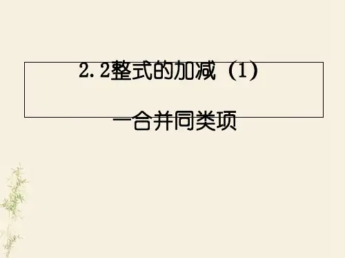 人教版数学七年级上册整式的加减—合并同类项课件