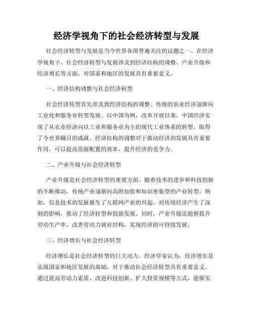经济学视角下的社会经济转型与发展