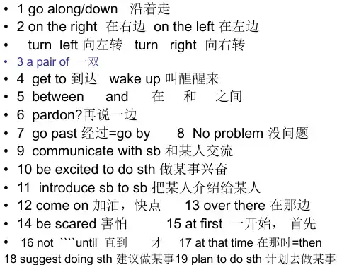 人教版英语九年级英语第三单元词组