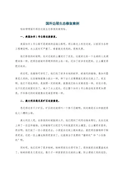 国外边坡生态修复案例