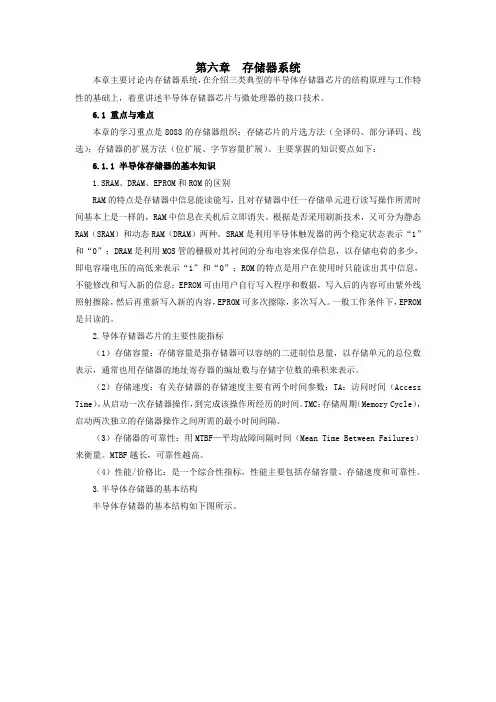 第六章  存储器系统 微机原理 第2版 课后答案