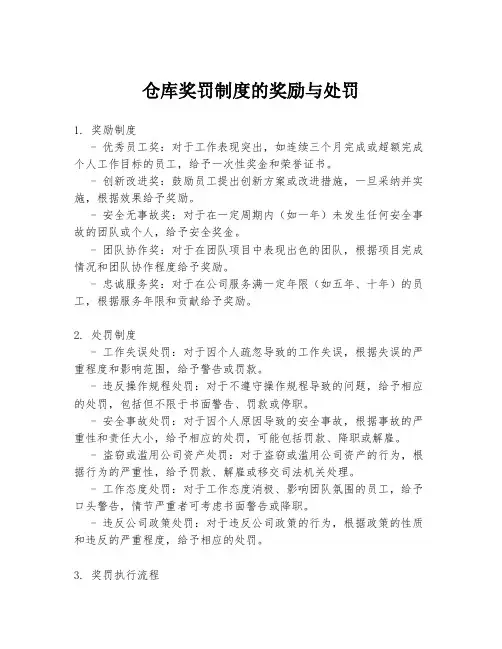 仓库奖罚制度的奖励与处罚