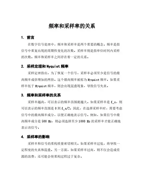 频率和采样率的关系