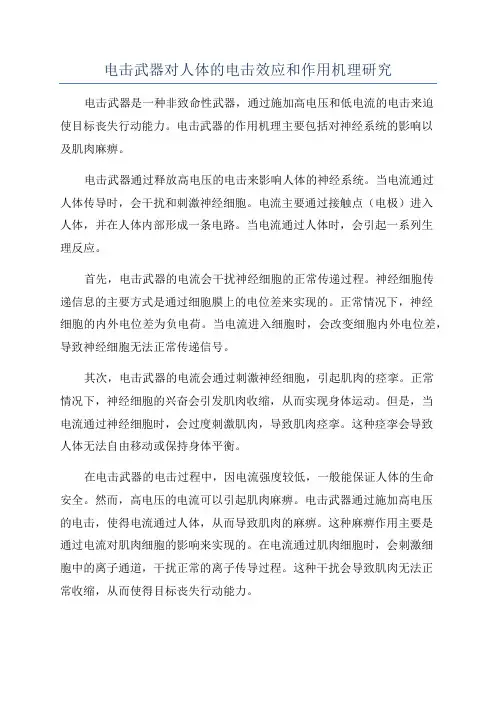电击武器对人体的电击效应和作用机理研究