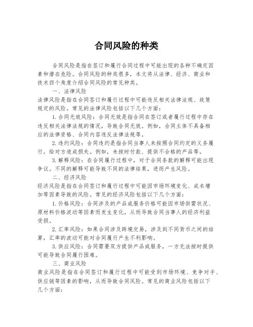 合同风险的种类