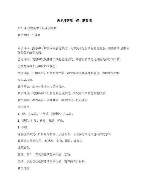 美术开学第一课：准备课