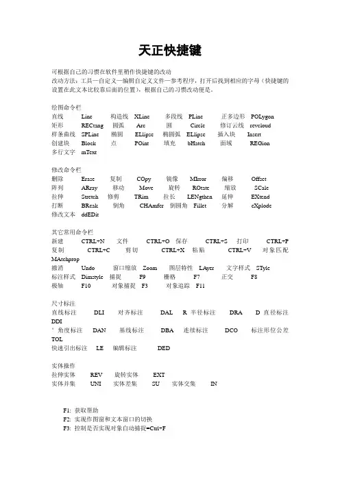 PKPM快捷键