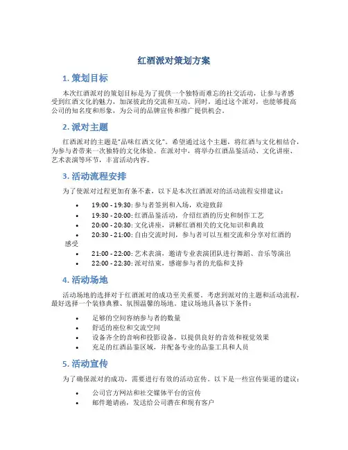 红酒派对策划方案